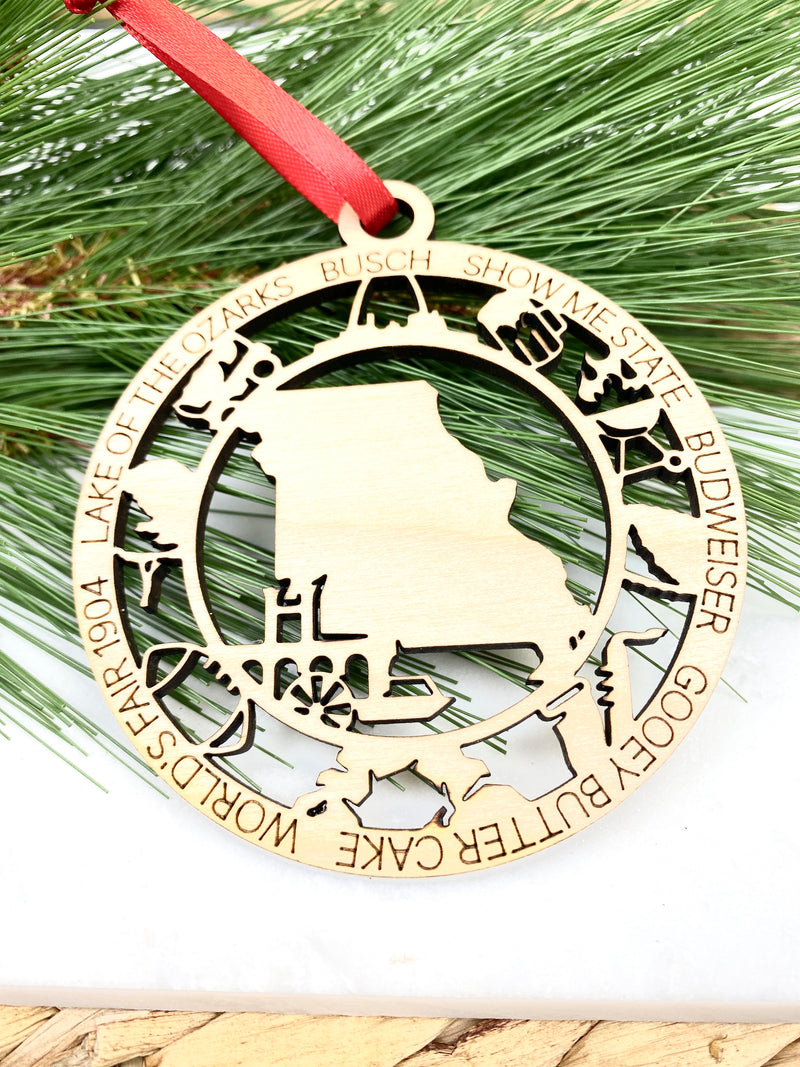 Missouri State Wood Ornament