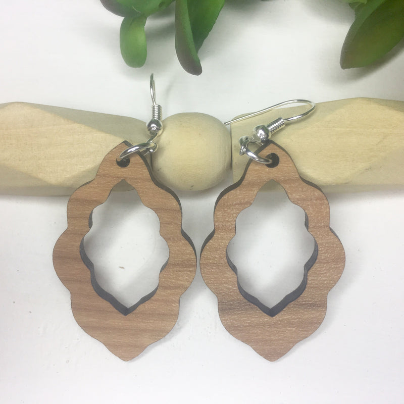 Moroccan Earrings, Moroccan Inspired Jewelry, Dangle Wood Earrings, International Travel Lover