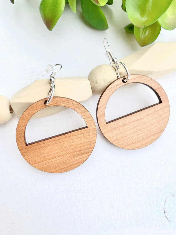 Circle Earrings, Statement Jewelry, Woodland Boho Earrings, Gift for Best Friend, Cherry Earrings