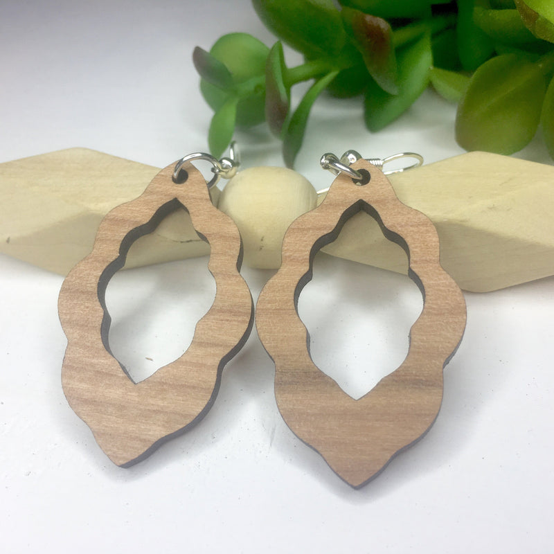 Moroccan Earrings, Moroccan Inspired Jewelry, Dangle Wood Earrings, International Travel Lover