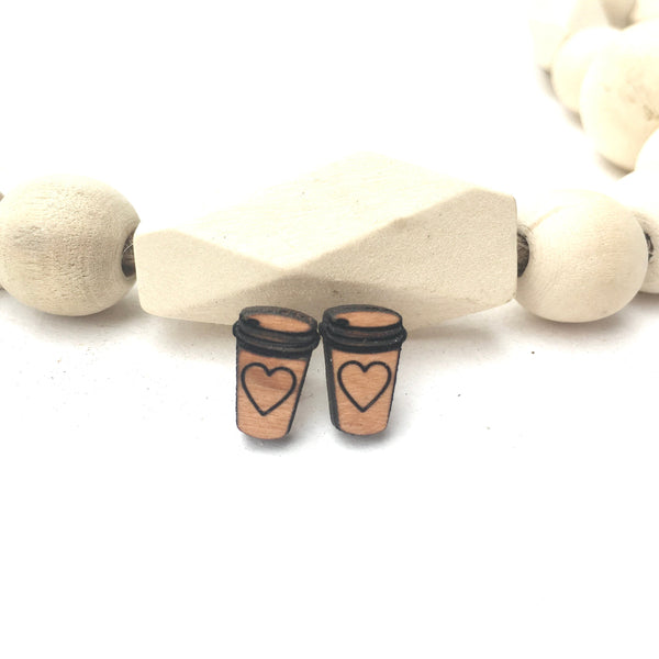 Coffee Lover Earrings, Starbucks Cup, Coffee Cup Post Earring, Stud Earring, Lightweight Earring, Mother's Day Gift