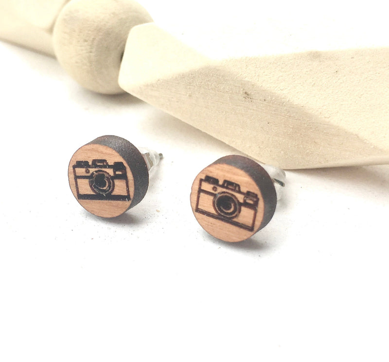 Vintage Camera Post Earring, Retro Jewelry, Stud Earring, Lightweight Earring, Mother's Day Gift,