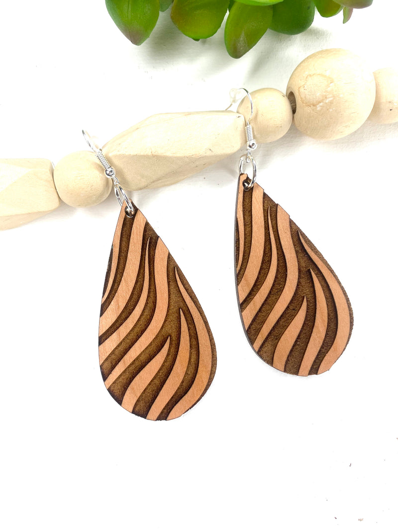 Minimalist Jewelry, Tiger Print Earrings, Animal Print Jewelry, Dangle Drop Earring, Casual Style, Boho, Teacher Appreciation Gift