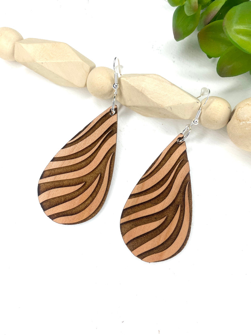 Minimalist Jewelry, Tiger Print Earrings, Animal Print Jewelry, Dangle Drop Earring, Casual Style, Boho, Teacher Appreciation Gift