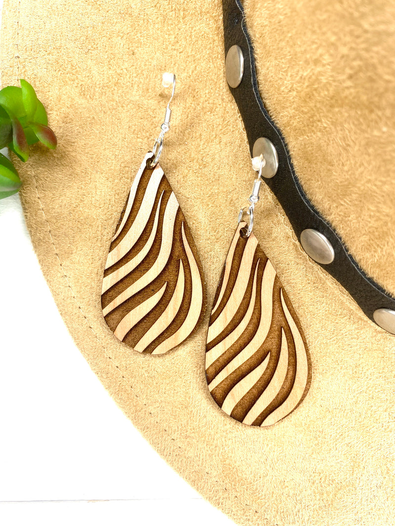 Minimalist Jewelry, Tiger Print Earrings, Animal Print Jewelry, Dangle Drop Earring, Casual Style, Boho, Teacher Appreciation Gift