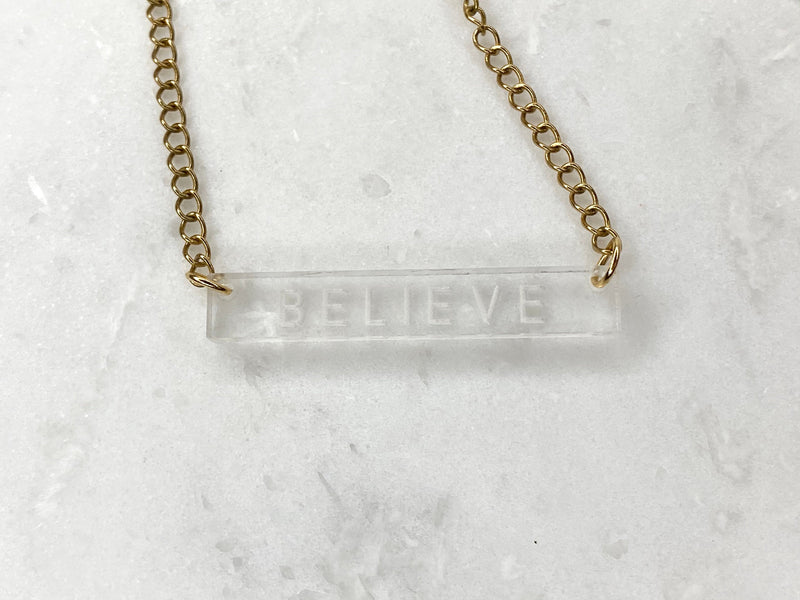 Word of the Year Necklace, Custom Bar Necklace, Layering Bar Necklace, Brave Joy Hope Shalom Believe Fierce Be Kind Dream